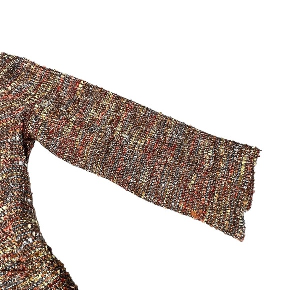 VINTAGE ETCETERA Brown Orange Speckled Tweed Blazer Jacket Women's Size 4 - Picture 10 of 16